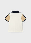 Short Sleeve Print Polo - Cream
