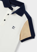 Short Sleeve Print Polo - Cream