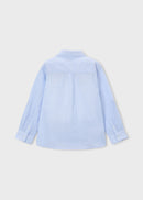 Long Sleeve Linen Shirt - Sky Blue