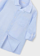 Long Sleeve Linen Shirt - Sky Blue