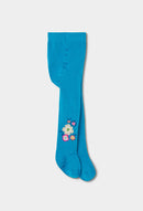Thick Floral Tights - Lake