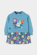 Fleece Combined Dress - Lake