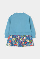 Fleece Combined Dress - Lake