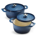 Enamelled Cast Iron Casserole 22 cm - Blue