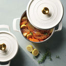 Enamelled Cast Iron Casserole 26CM - White