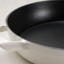 Enamelled Cast Iron Skillet Pan 30CM - White