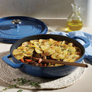 Enamelled Cast Iron Shallow Casserole 30CM - Blue