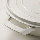 Enamelled Cast Iron Shallow Casserole 30CM - White