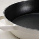 Enamelled Cast Iron Shallow Casserole 30CM - White