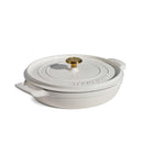 Enamelled Cast Iron Shallow Casserole 30CM - White