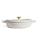 Enamelled Cast Iron Shallow Casserole 30CM - White