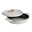 Enamelled Cast Iron Shallow Casserole 30CM - White