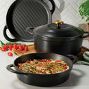 4 Piece Enamelled Cast Iron Nesting Cookware Set 26cm - Black