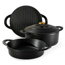 4 Piece Enamelled Cast Iron Nesting Cookware Set 26cm - Black