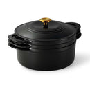 4 Piece Enamelled Cast Iron Nesting Cookware Set 26cm - Black
