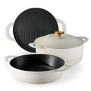 4 Piece Enamelled Cast Iron Nesting Cookware Set 26 cm - White