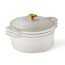 4 Piece Enamelled Cast Iron Nesting Cookware Set 26 cm - White