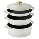 4 Piece Enamelled Cast Iron Nesting Cookware Set 26 cm - White