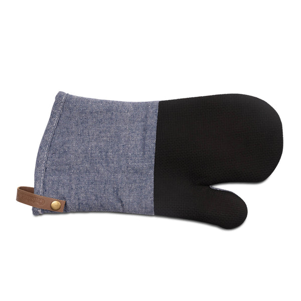Neoprene Oven Mitt 2 Pack - Herringbone Blue