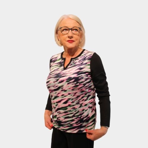 Pipped Studs Round Neck Jumper - Print