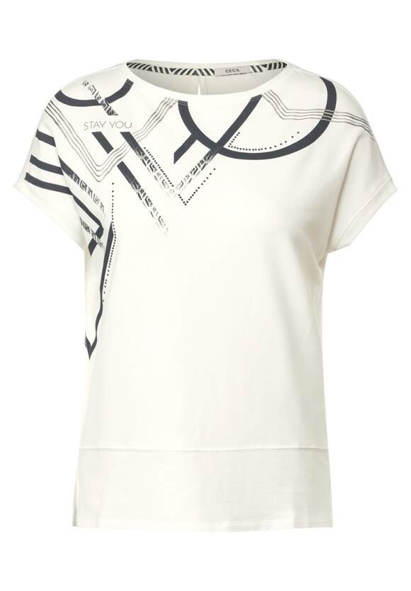 Placed Geometric Shirt - Vanilla White