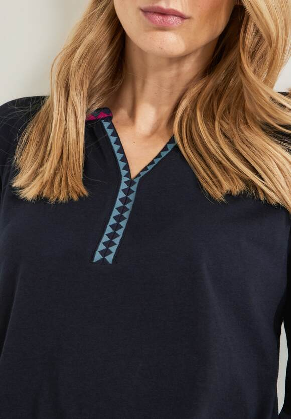 Solid Embroidered Shirt - Night Sky Blue