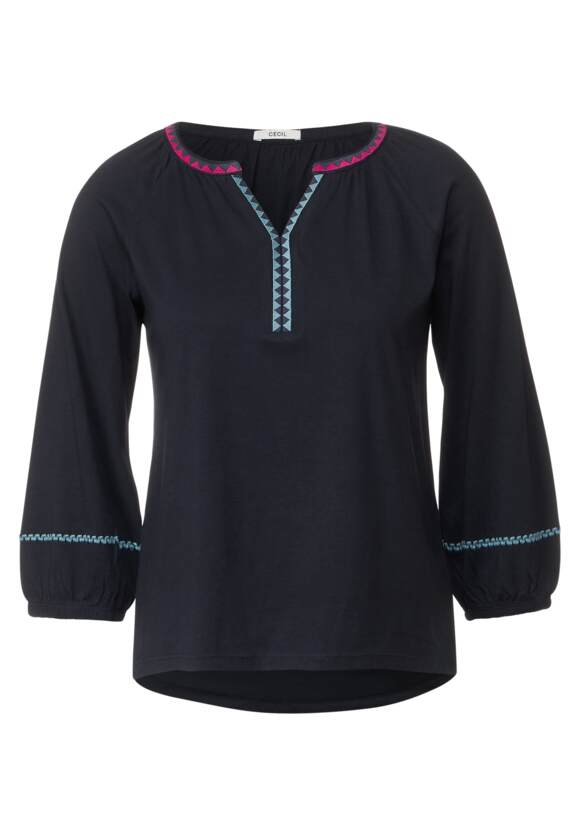 Solid Embroidered Shirt - Night Sky Blue