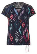 All Over Print Lace Mix Shirt - Night Sky Blue