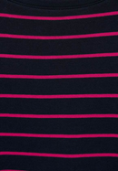 Striped Basic Boat Neck Shirt - Night Sky Blue