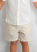 Linen Shirt & Bermuda Short Set - Oat Stripe