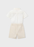 Linen Shirt & Bermuda Short Set - Oat Stripe