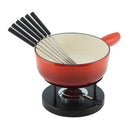Cast Iron 24cm Fondue Set - Red