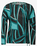 TOS Cosy T-Shirt with Multi AOP - Black Melange