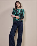 TOS Cosy T-Shirt with Multi AOP - Black Melange