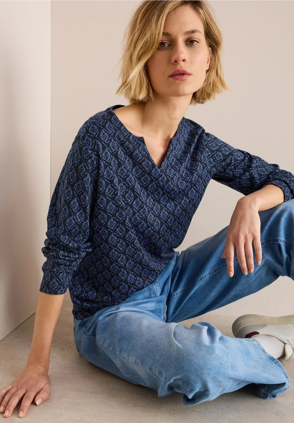 Minimal Print Tunic - Universal Blue