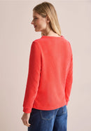 Solid Cord Funnel Neck Jumper - Juicy Orange