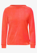 Solid Cord Funnel Neck Jumper - Juicy Orange