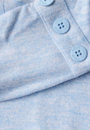 Cosy Melange Big Collar Shirt - Light Blue Melange