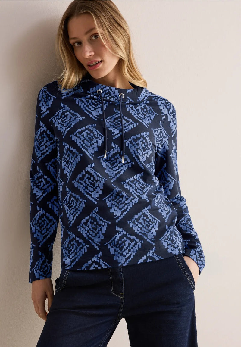 Big AOP Funnel Neck Jumper - Universal Blue