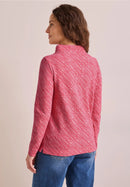 Diagonal Structure Funnel Neck - Granita Red