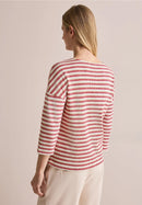 Stripe Knit T-Shirt - Granita Red
