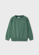 Basic Cotton Round Neck Jumper - Fir