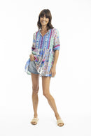 ESCAPE BOHO TOP - Blue Print