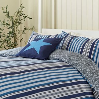 Long Island Beach House Duvet Cover Set - Cobalt/Navy