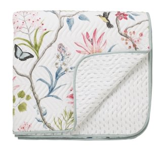 Clementine Quilted Throw 260 x 265 cm - Duck Egg