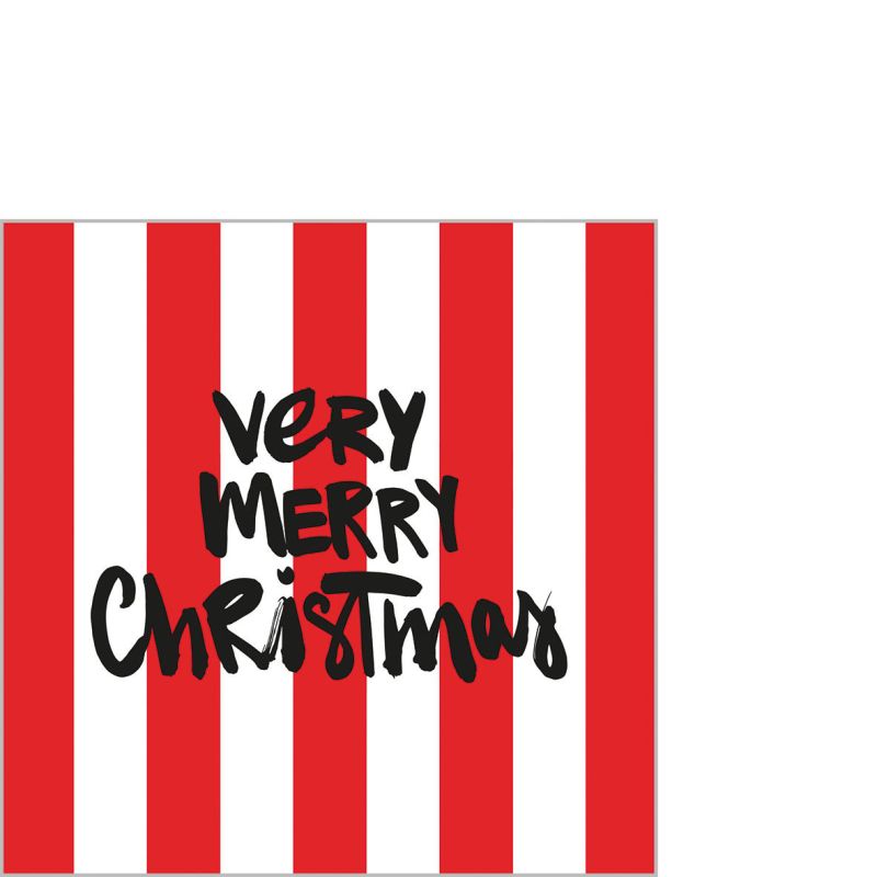 Pack of 20 Cocktail Napkins - Very Merry Christmas Merry