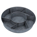 Galvanised Metal Round Compartment Tray