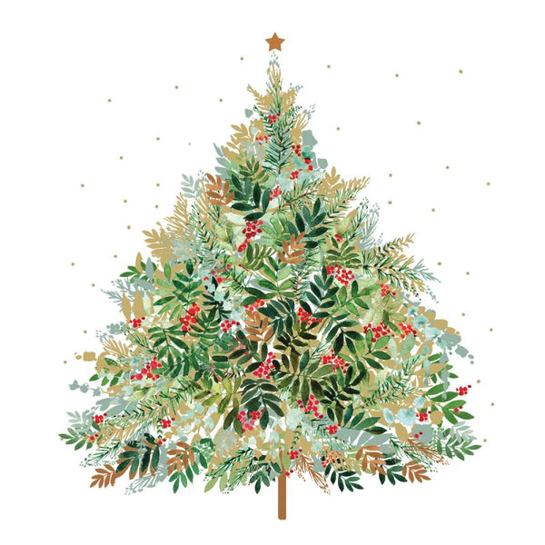 Pack of 20 Cocktail Napkins - Christmas Hill Tree