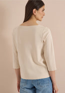 Basic Boatneck Shirt - Pearl Beige