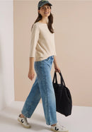 Basic Boatneck Shirt - Pearl Beige